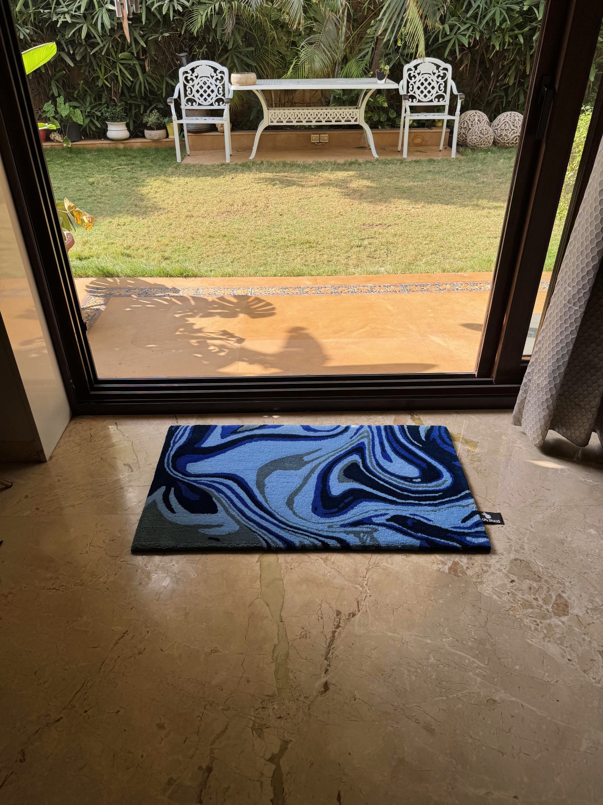 Blue Marble Tufted Rug