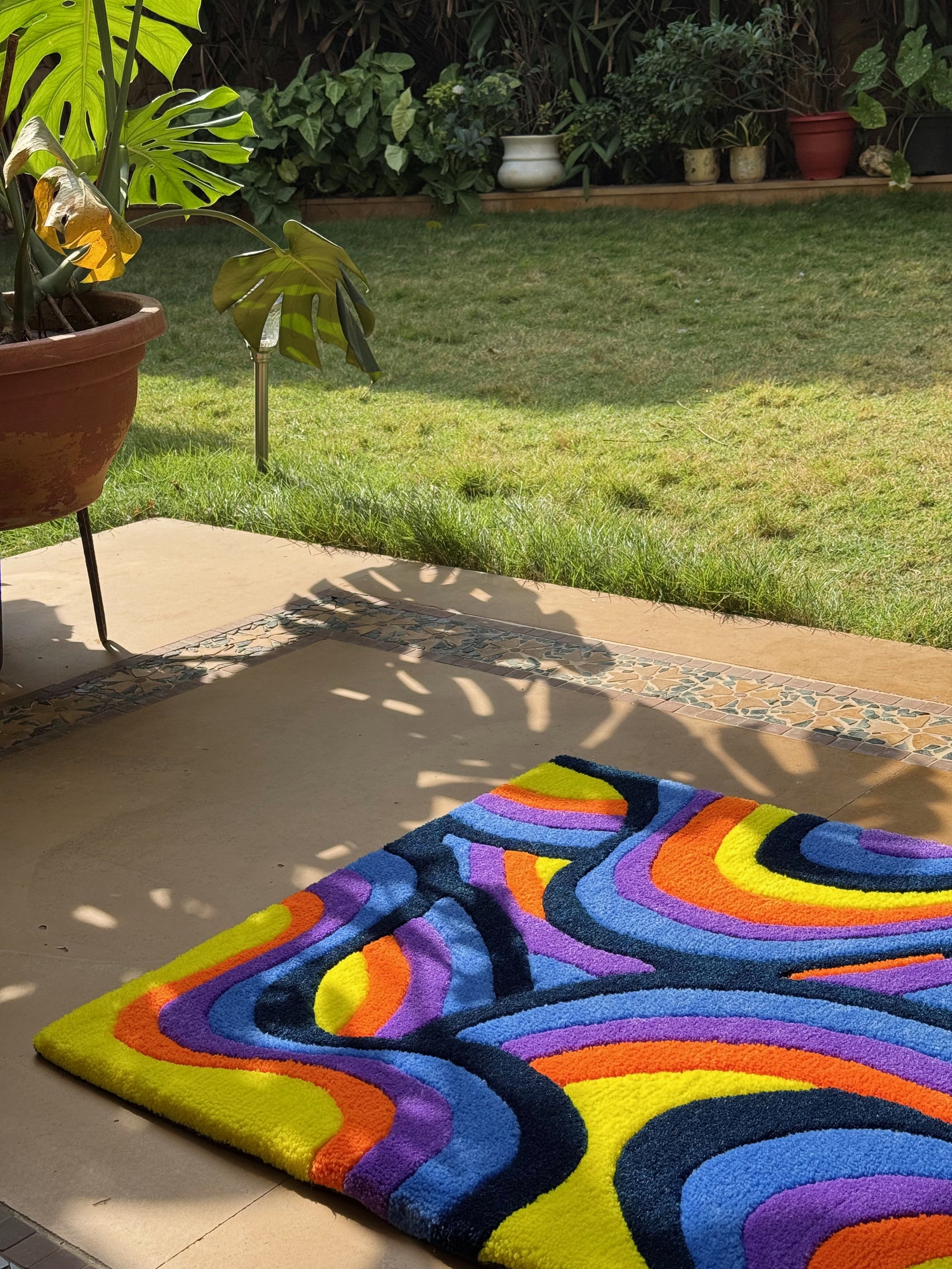 Colorful Swirl Tufted Rug